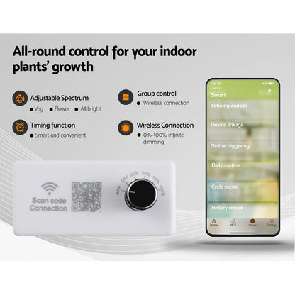 Green Fingers Grow Tent Light Kit 100x100x200CM 2200W LED Full Spectrum