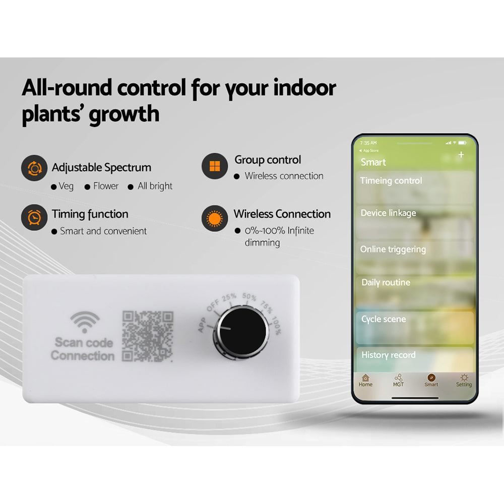 Green Fingers Grow Tent Light Kit 150x150x200CM 2200W LED Full Spectrum