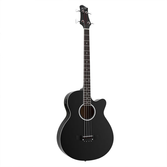 Alpha 43" Acoustic Bass Guitar Black 4-Band EQ