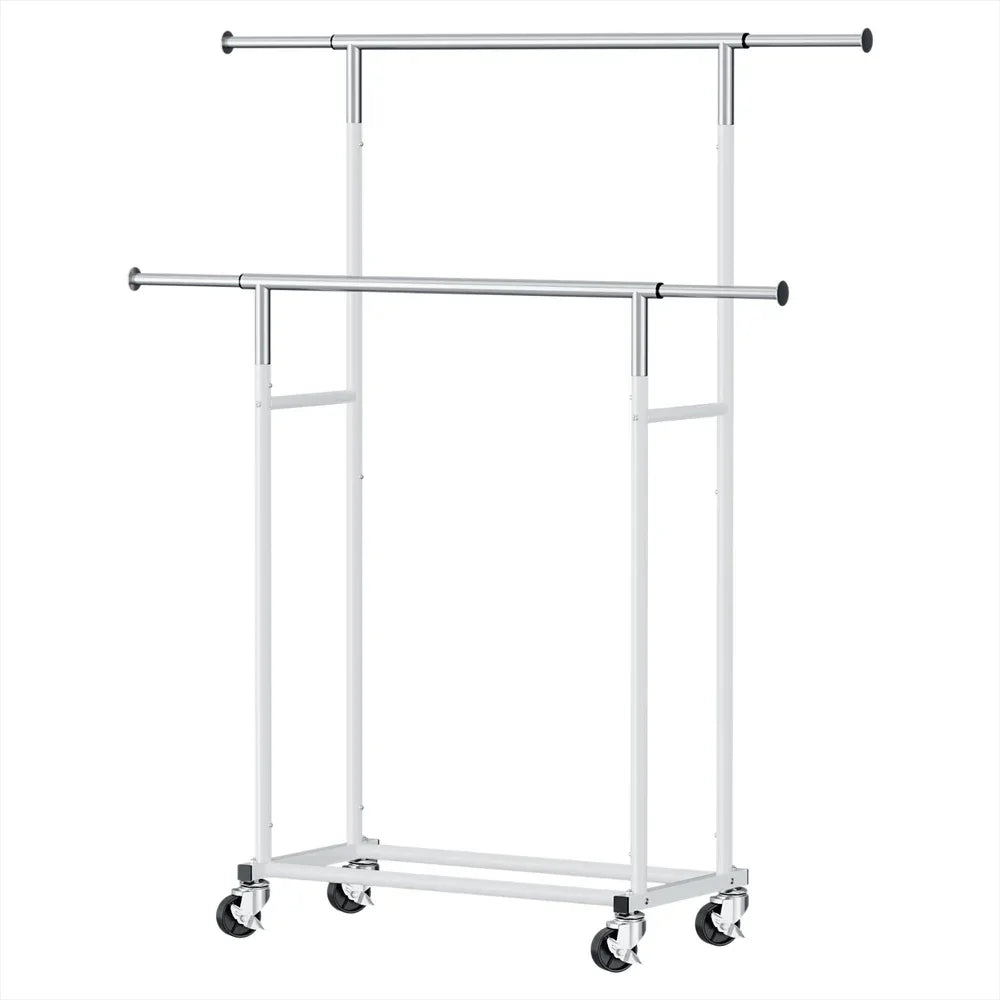 Artiss Clothes Rack Double Rod Airer Rail Coat Stand Adjustable Hanger - Mekamart Australia