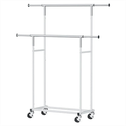 Artiss Clothes Rack Double Rod Airer Rail Coat Stand Adjustable Hanger - Mekamart Australia