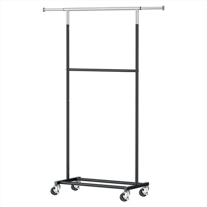 Artiss Clothes Rack Double Rod Airer Rail Coat Stand Adjustable Hanger