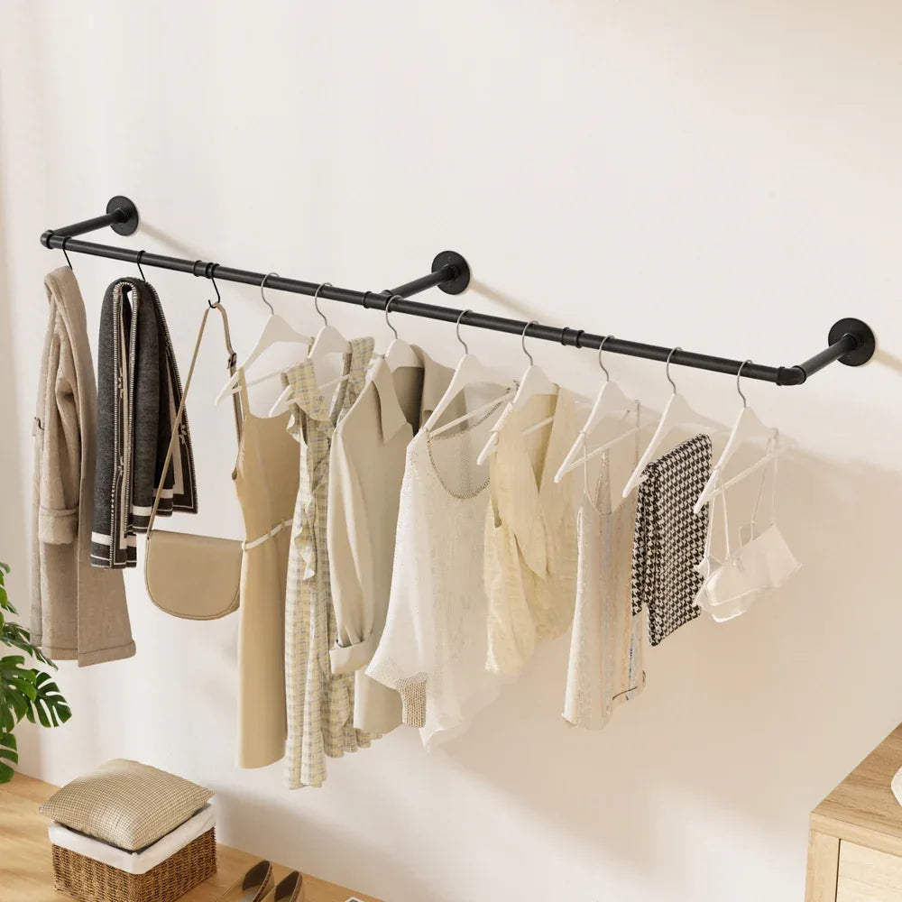 Artiss Clothes Rack Airer Floating Shelf Metal