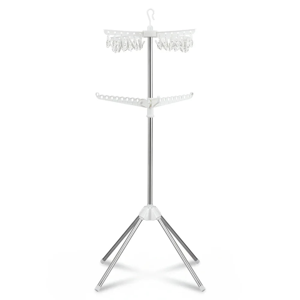 Artiss Clothes Rack Airer 2 Tier Rotatable Hanger Foldable