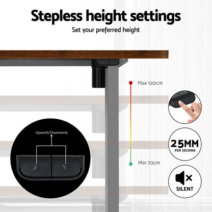 Artiss Standing Desk Motorised 140CM Rustic Brown
