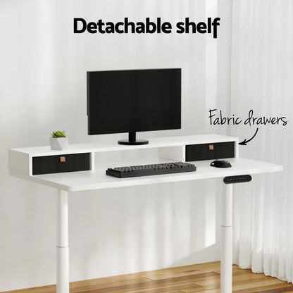 Artiss Electric Standing Desk with Storage Rack Shelf Drawers White 120CM
