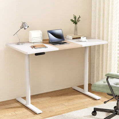 Artiss Standing Desk Motorised Electric Dual Motor Splice White Pine 120CM - Mekamart Australia