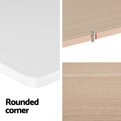 Artiss Standing Desk Motorised Electric Dual Motor Splice White Pine 120CM - Mekamart Australia