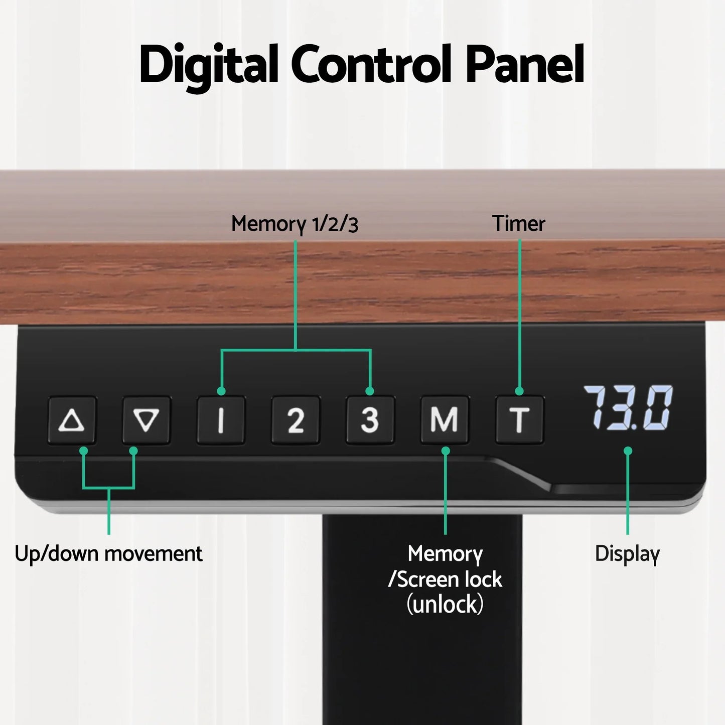 Artiss Standing Desk Motorised Dual Motor Electric Walnut 140CM