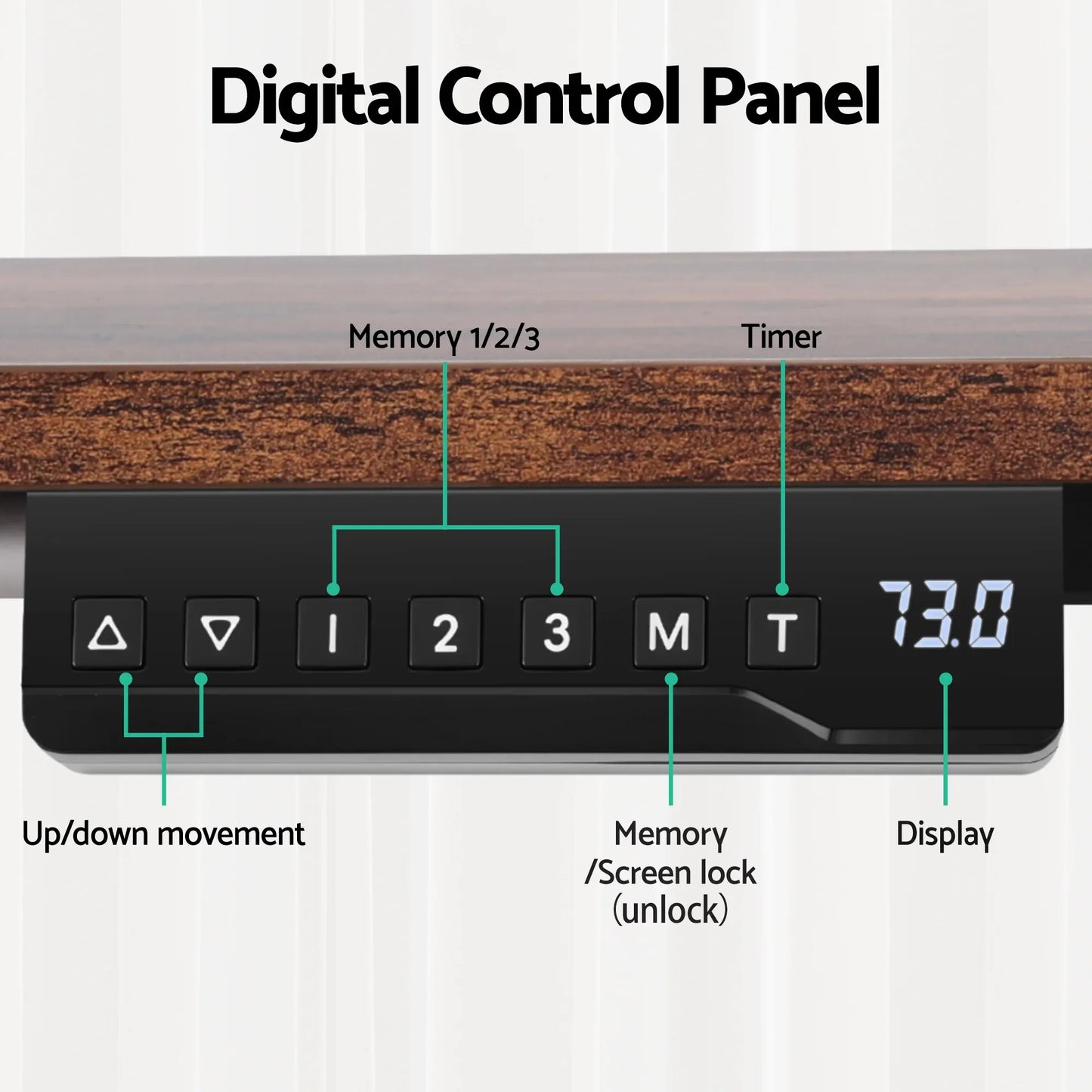 Artiss Electric Standing Desk Adjustable Motorised 120CM L Shaped Rustic Brown