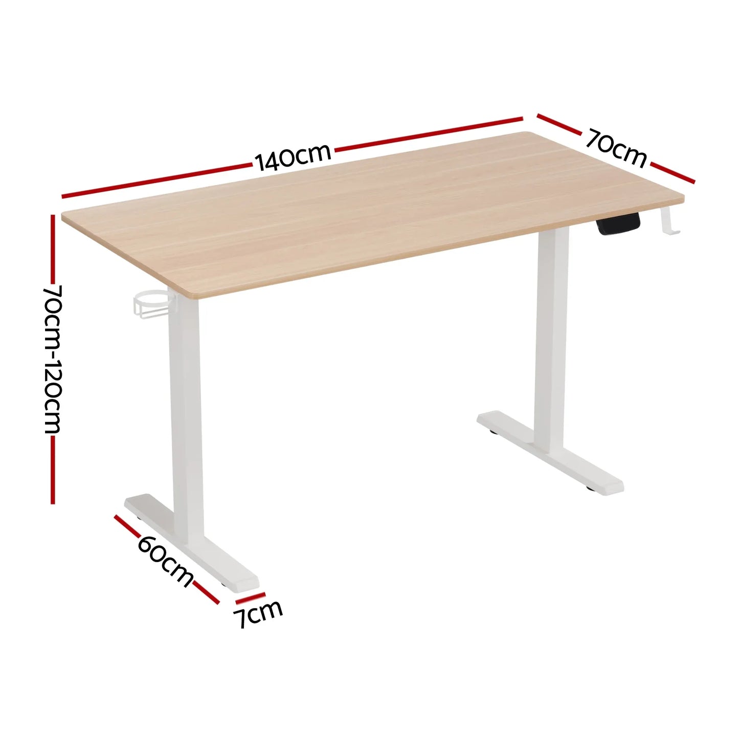Artiss Standing Desk Motorised Touch Control Electric Oak 140CM - Mekamart Australia
