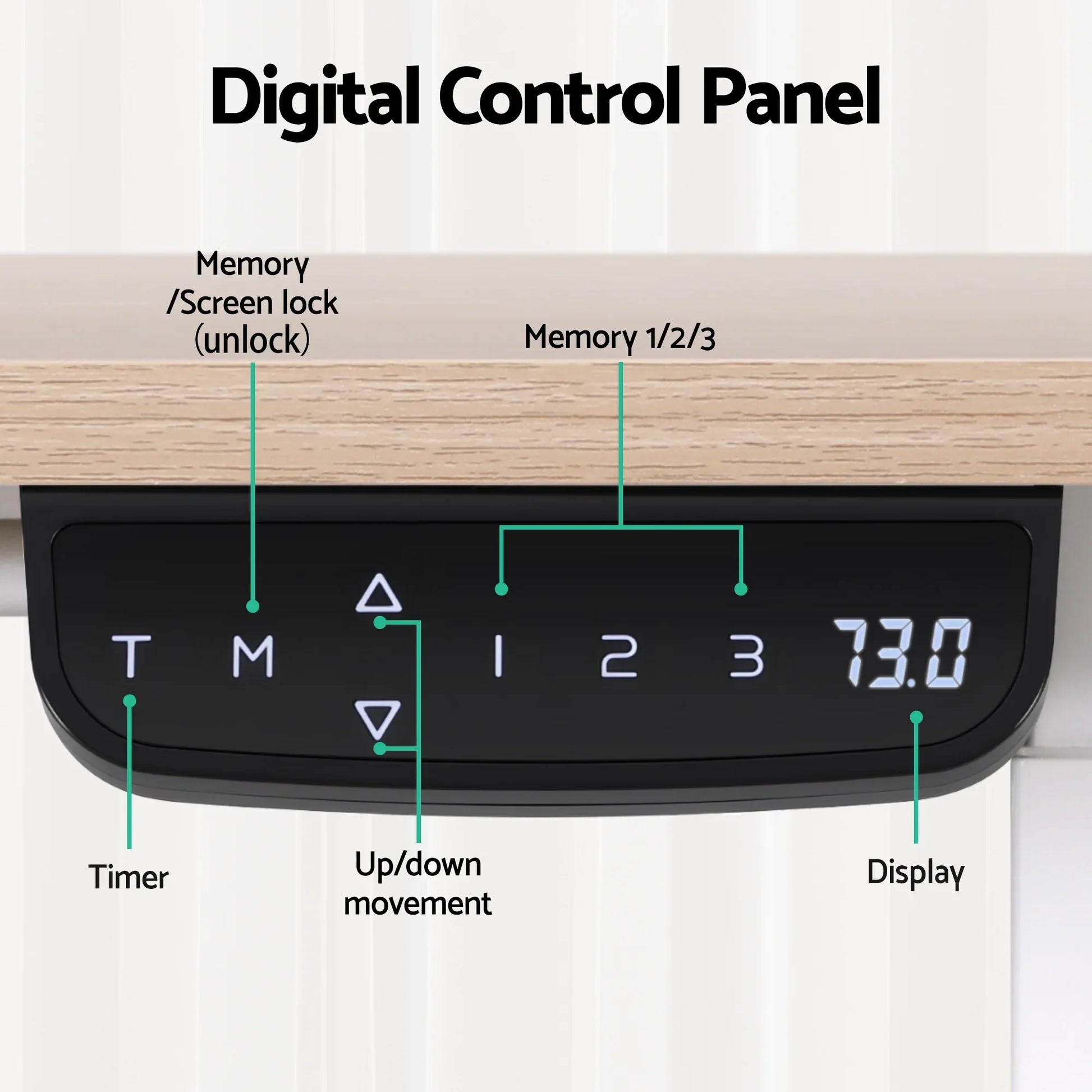 Artiss Standing Desk Motorised Touch Control Electric Oak 140CM - Mekamart Australia