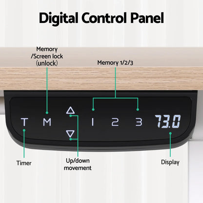 Artiss Standing Desk Motorised Touch Control Electric Oak 140CM - Mekamart Australia
