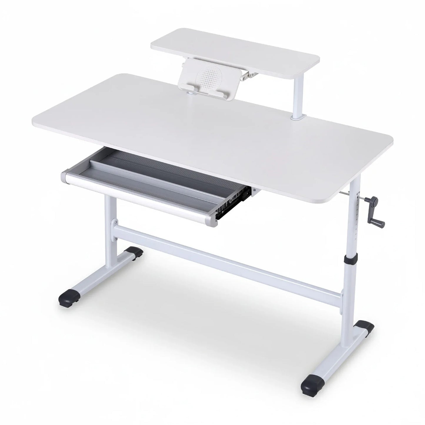 Artiss Manual Standing Desk Height Adjustable Workstation Computer Desks Study 120CM White - Mekamart Australia