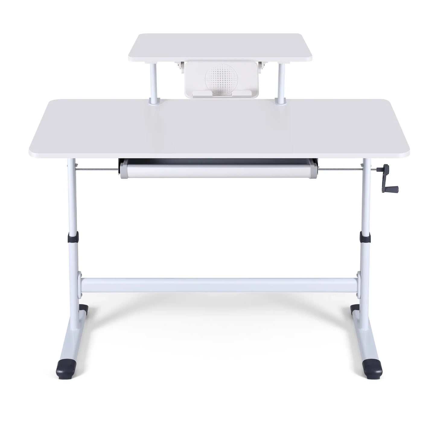 Artiss Manual Standing Desk Height Adjustable Workstation Computer Desks Study 120CM White - Mekamart Australia