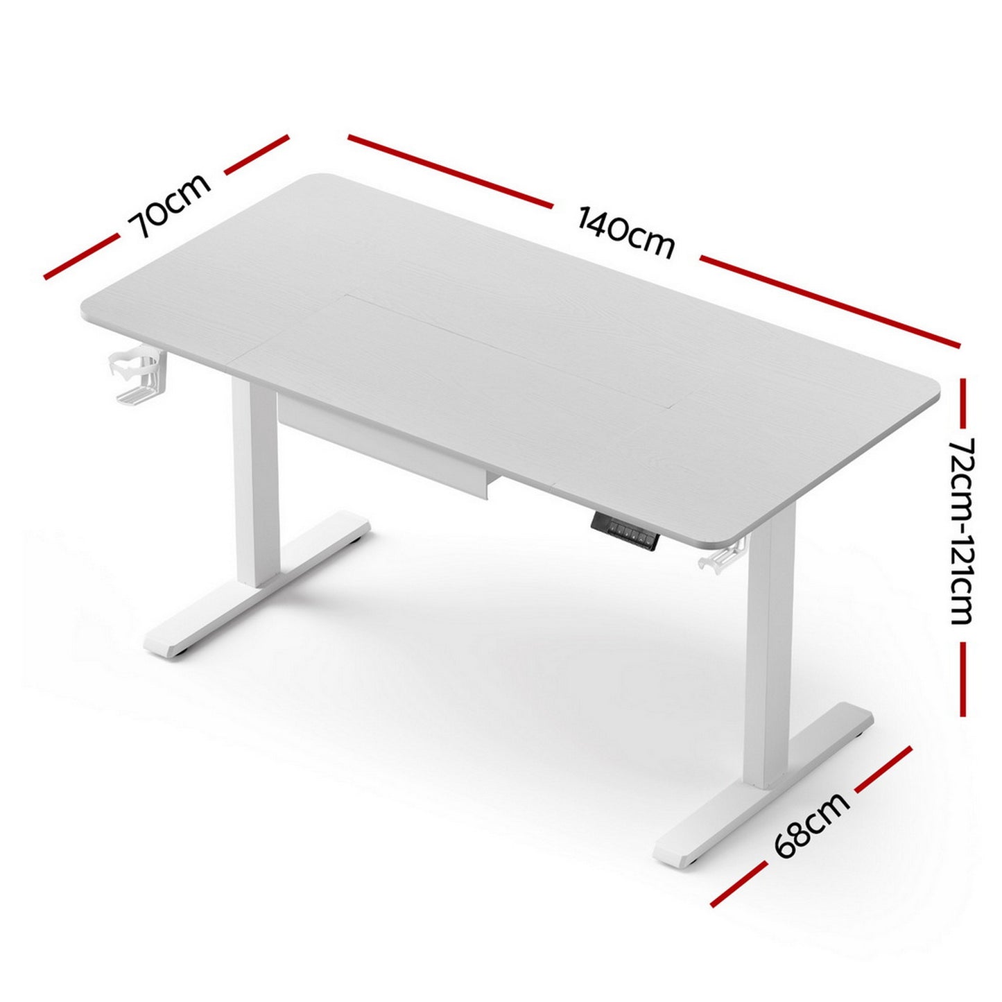 Artiss Electric Standing Desk 140cm Adjustable Height Motorised Home Office Desk Drawer