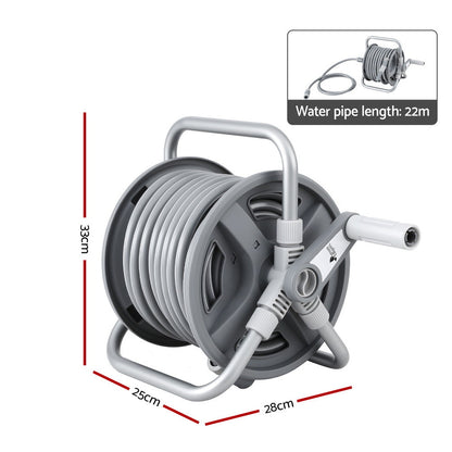 Green Fingers 20m Retractable Garden Hose Reel Heavy Duty 1/2" Hose Auto Rewind