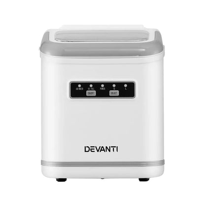 Devanti Ice Maker Machine Portable 12kg Countertop w/Self Cleaning 1.3L White
