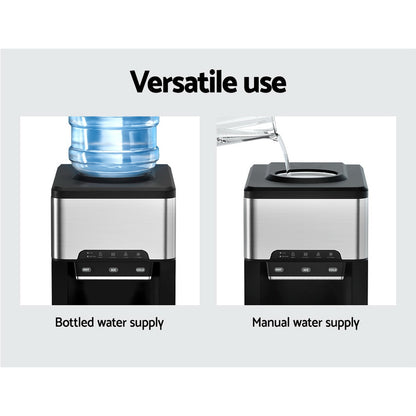 Devanti 20kg 3 in 1 Ice Maker Machine Cold and Hot Water Dispenser 3L Silver