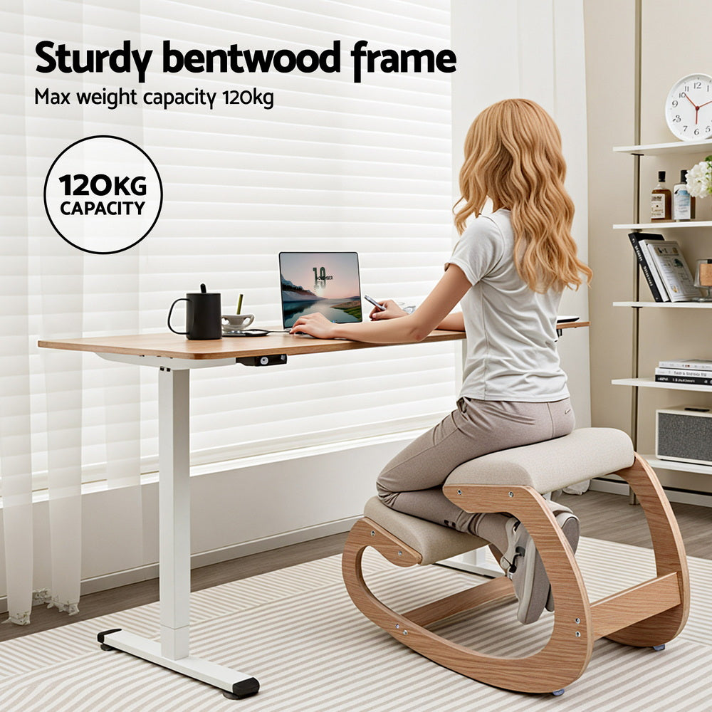 Artiss Kneeling Chair Ergonomic Posture Chair with Memory Foam Balance Stool for Home Office Gaming 120kg Weight Capacity Beige