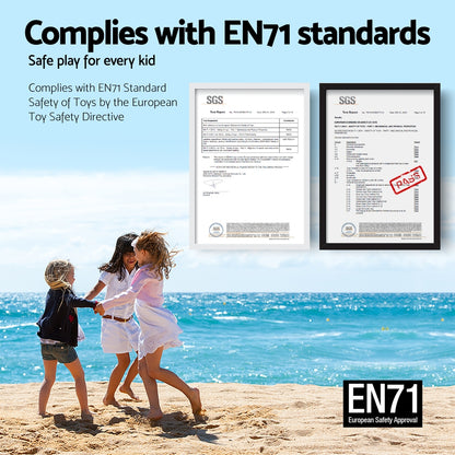 Keezi 5PCS Kids Table and Chairs Set Children Study Desk Furniture Plastic 4 Chairs