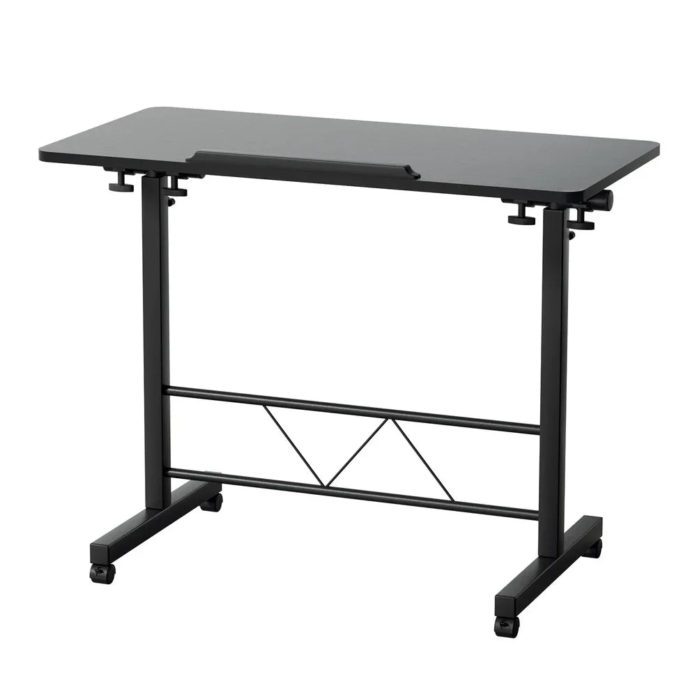 Artiss Laptop Desk Table Height Adjustable Wooden Bed Side Tables 80CM Black - Mekamart Australia