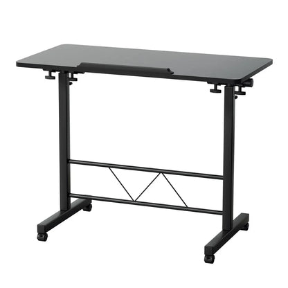Artiss Laptop Desk Table Height Adjustable Wooden Bed Side Tables 80CM Black - Mekamart Australia