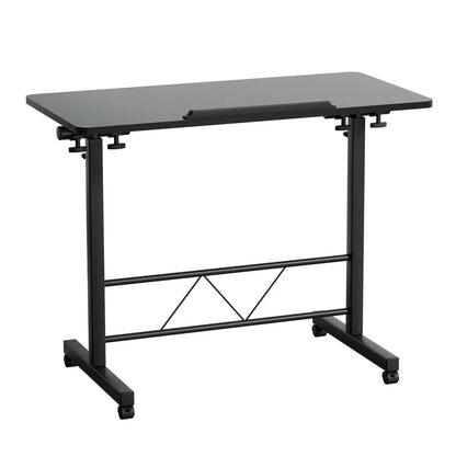Artiss Laptop Desk Table Height Adjustable Wooden Bed Side Tables 80CM Black - Mekamart Australia