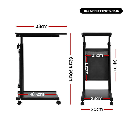 Artiss Laptop Desk Height Adjustable Mobile Workstation Computer Desks 48CM Black