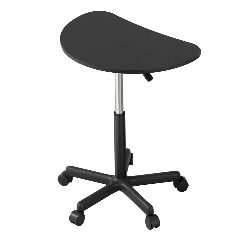 Artiss Laptop Desk Portable Height Adjustable Table Caster Wheels 60CM Black - Mekamart Australia