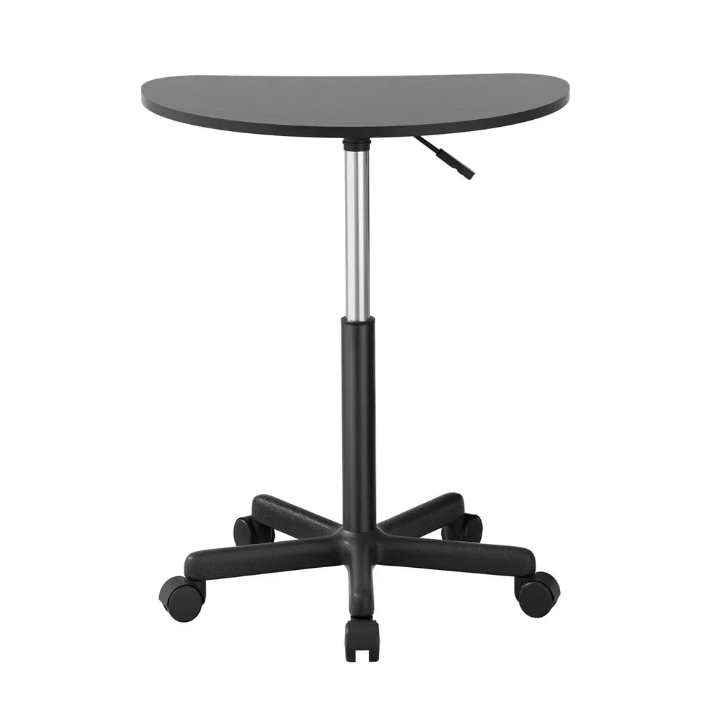 Artiss Laptop Desk Portable Height Adjustable Table Caster Wheels 60CM Black - Mekamart Australia
