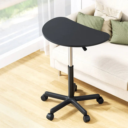 Artiss Laptop Desk Portable Height Adjustable Table Caster Wheels 60CM Black - Mekamart Australia