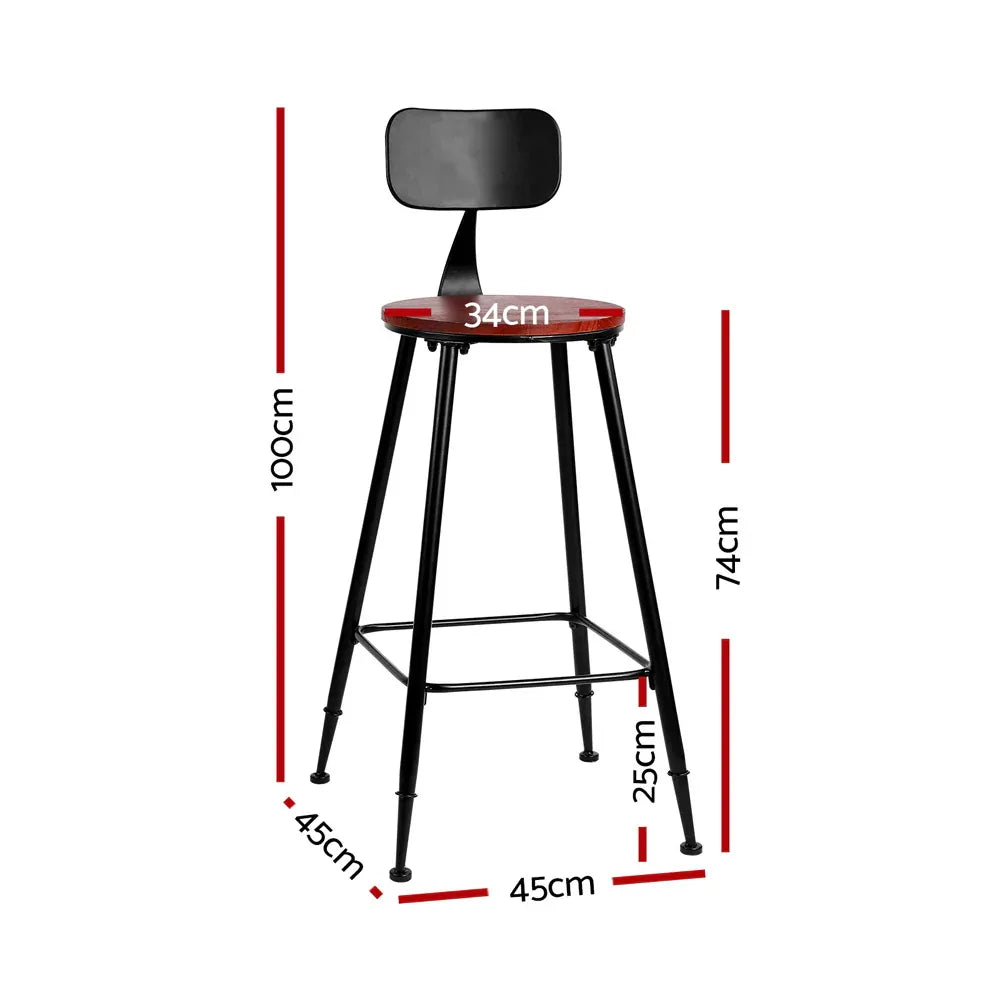 Artiss 4x Bar Stools Vintage Metal Chairs - Mekamart Australia