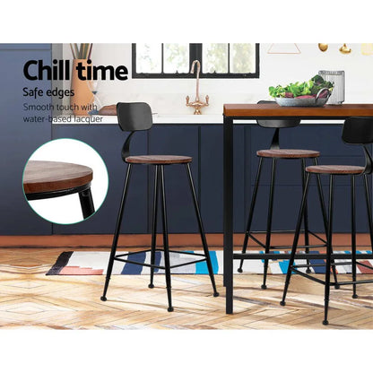 Artiss 4x Bar Stools Vintage Metal Chairs - Mekamart Australia