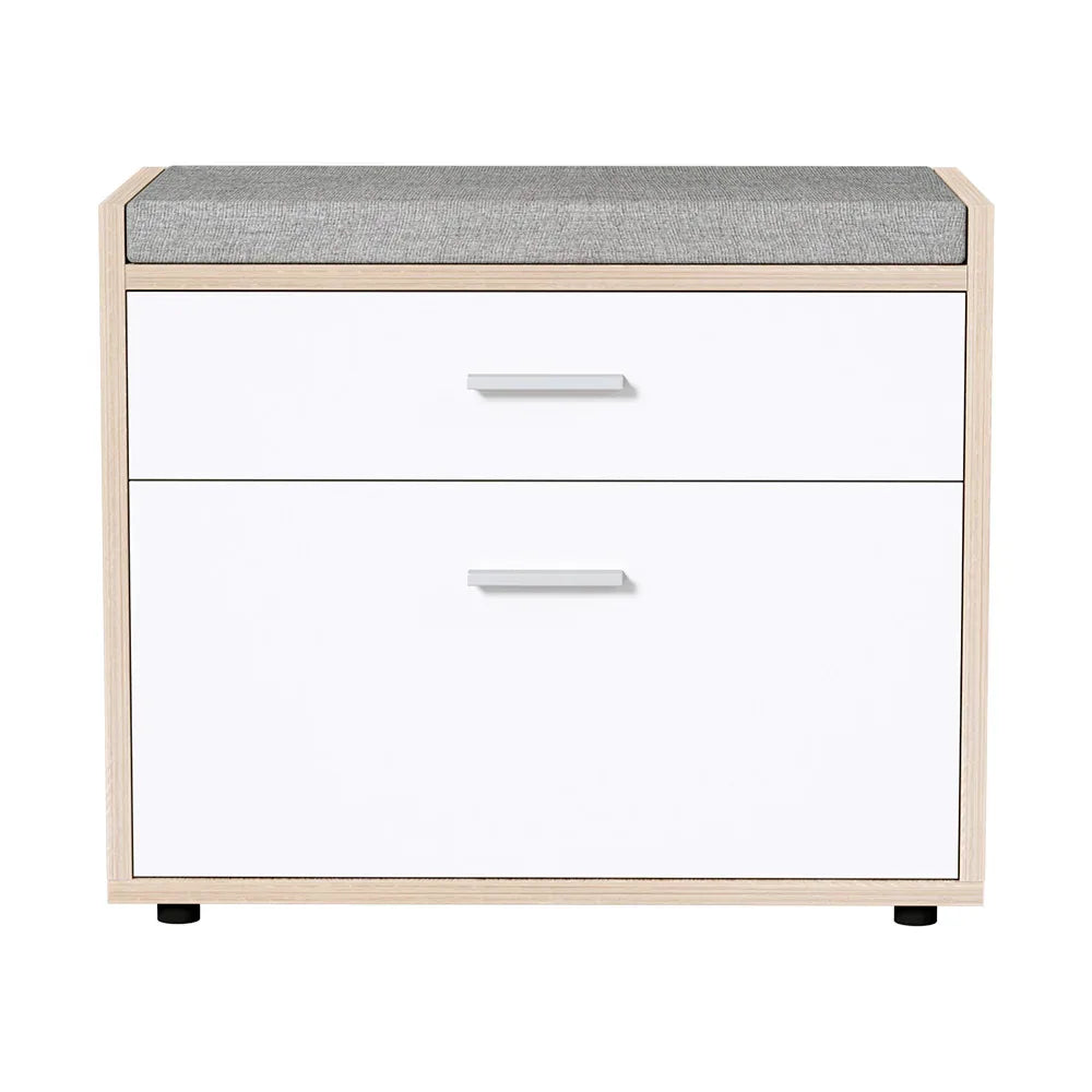 Artiss Shoe Rack Cabinet Bench 8 Pairs White Niva - Mekamart Australia