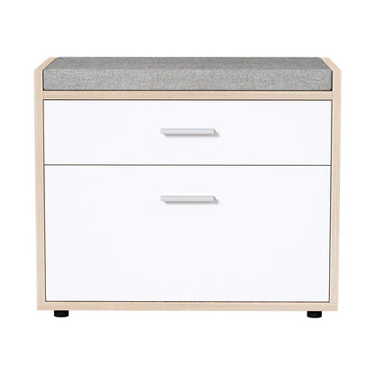 Artiss Shoe Rack Cabinet Bench 8 Pairs White Niva - Mekamart Australia