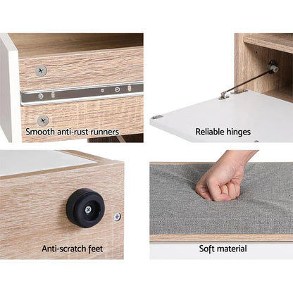 Artiss Shoe Rack Cabinet Bench 8 Pairs White Niva - Mekamart Australia