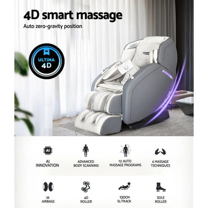 Livemor 4D Massage Chair Electric Recliner Home Massager Gary - Mekamart Australia
