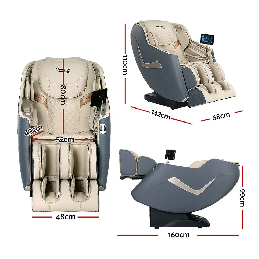 Livemor Massage Chair Electric Recliner Home Massager 3D Opal - Mekamart Australia