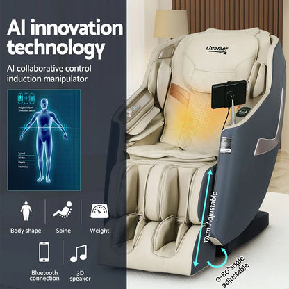 Livemor Massage Chair Electric Recliner Home Massager 3D Opal - Mekamart Australia