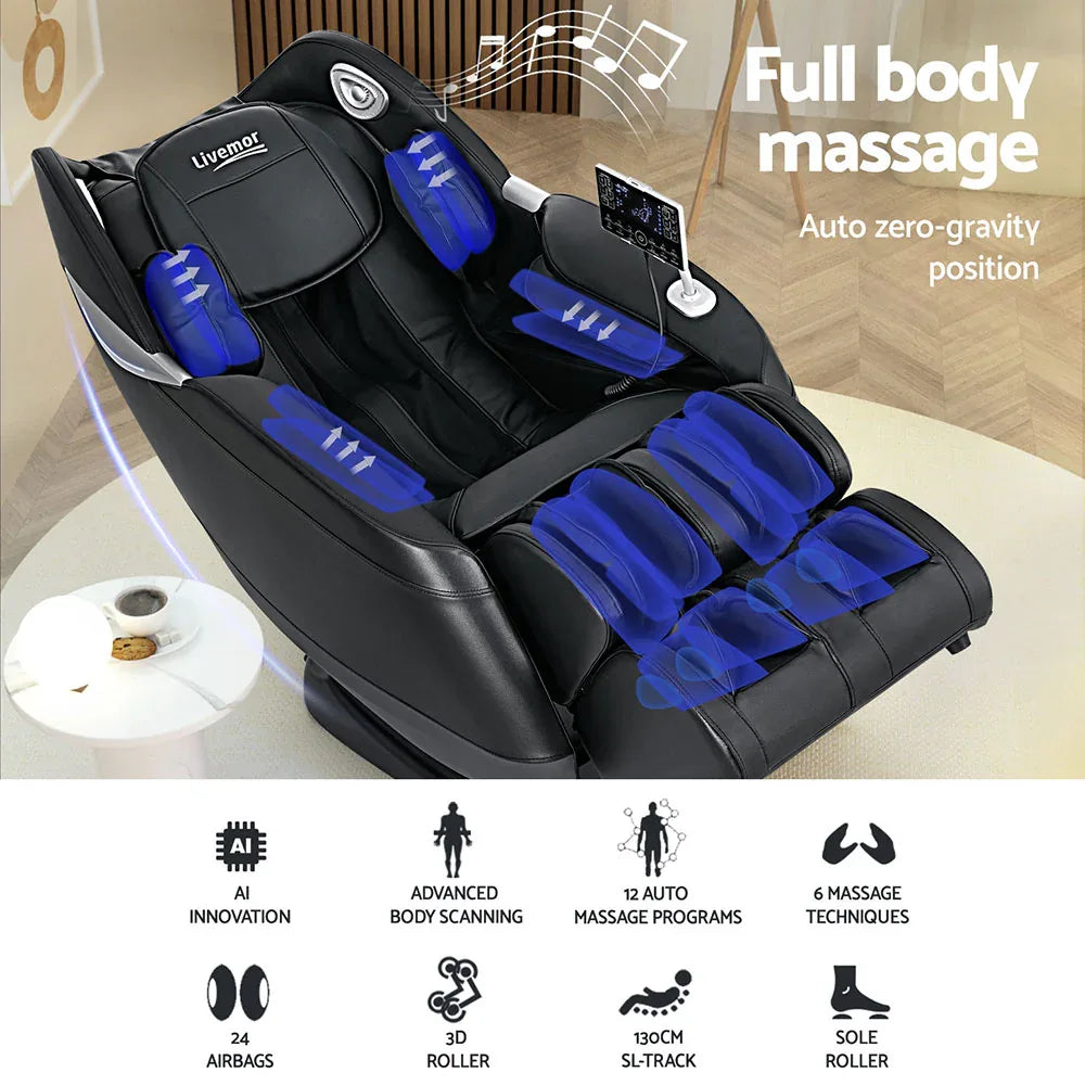 Livemor Massage Chair Electric Recliner Home 3D Massager Flynn - Mekamart Australia