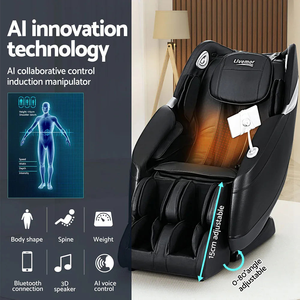 Livemor Massage Chair Electric Recliner Home 3D Massager Flynn - Mekamart Australia