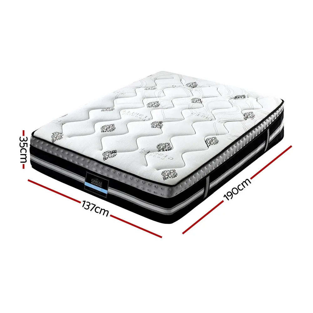 Giselle Bedding Double Mattress 35cm Bed in a Box Pocket Spring Gel Memory Foam - Mekamart Australia