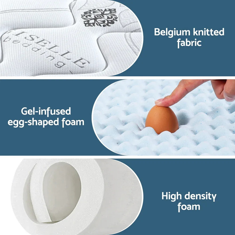 Giselle Bedding Double Mattress 35cm Bed in a Box Pocket Spring Gel Memory Foam - Mekamart Australia