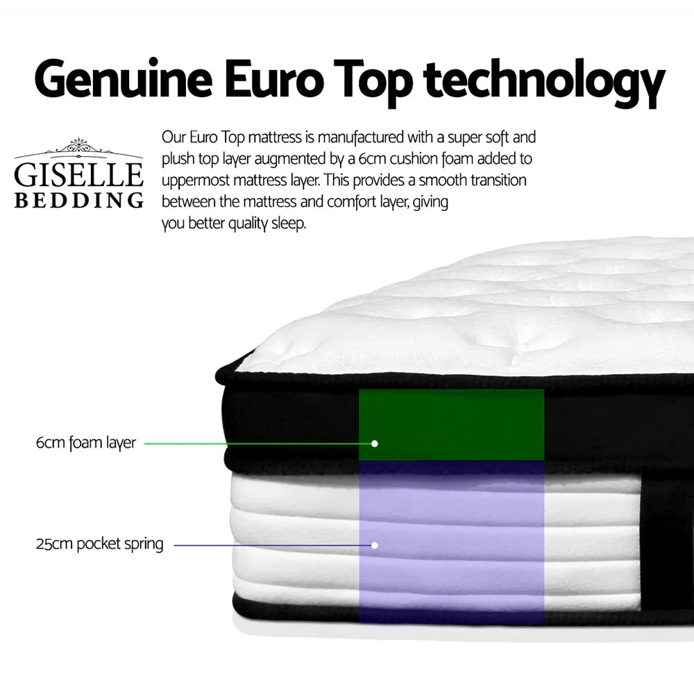 Giselle Bedding 31cm Mattress Euro Top Double - Mekamart Australia