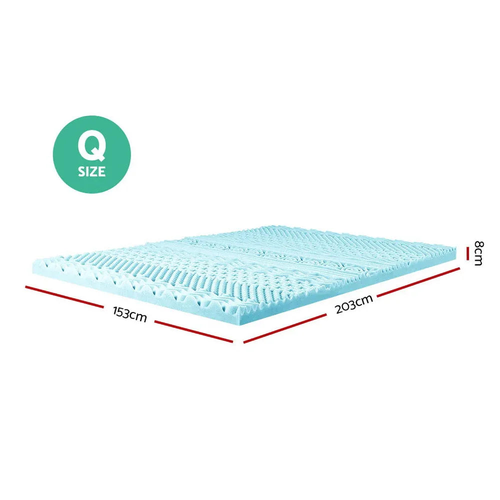 Giselle Bedding Memory Foam Mattress Topper 11-Zone 8cm Queen - Mekamart Australia