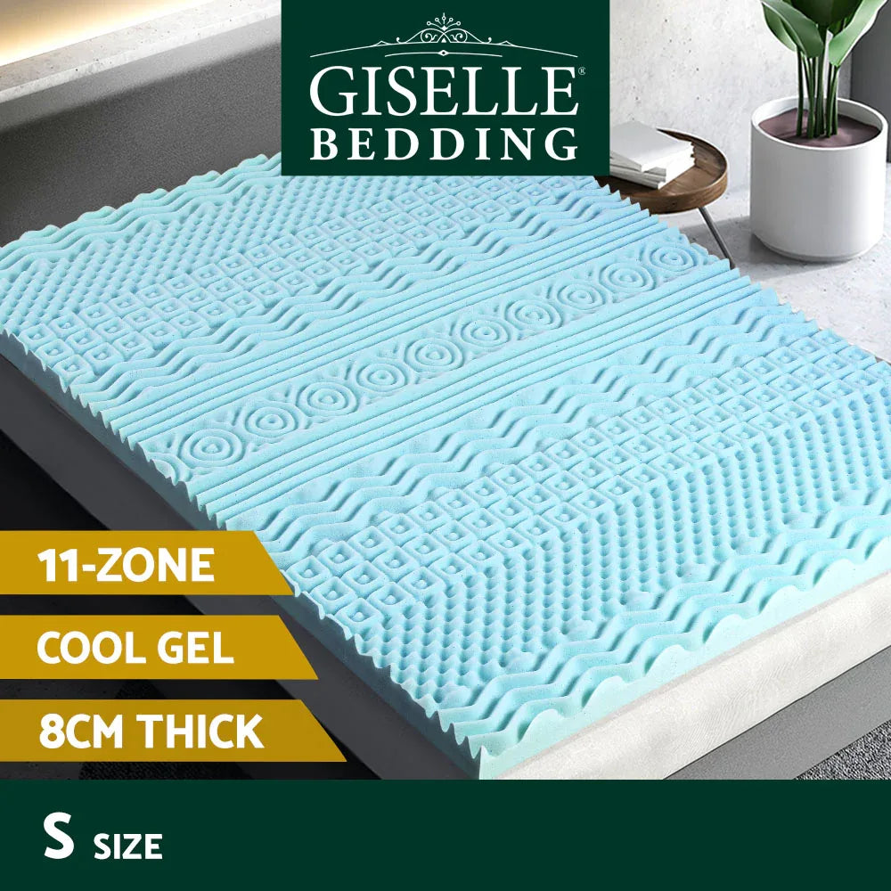 Giselle Bedding Memory Foam Mattress Topper 11-Zone 8cm Single - Mekamart Australia