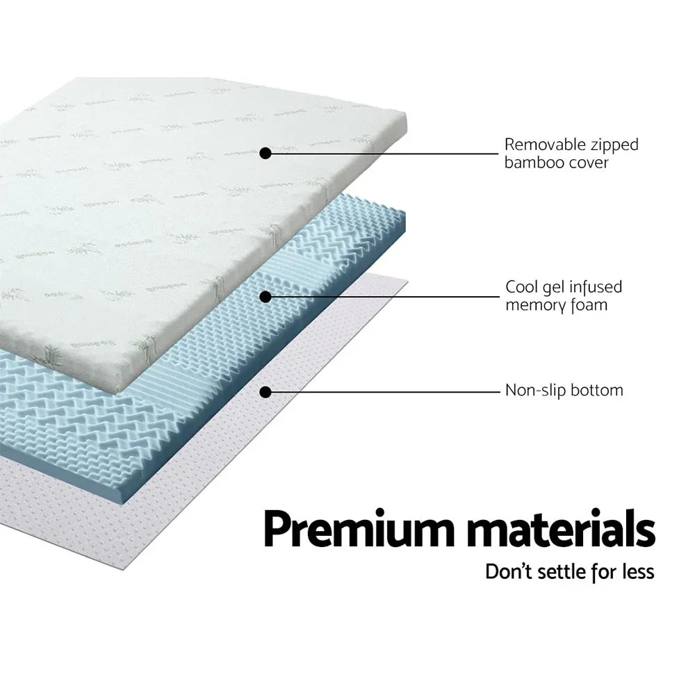 Giselle Bedding Memory Foam Mattress Topper 7-Zone 8cm King - Mekamart Australia