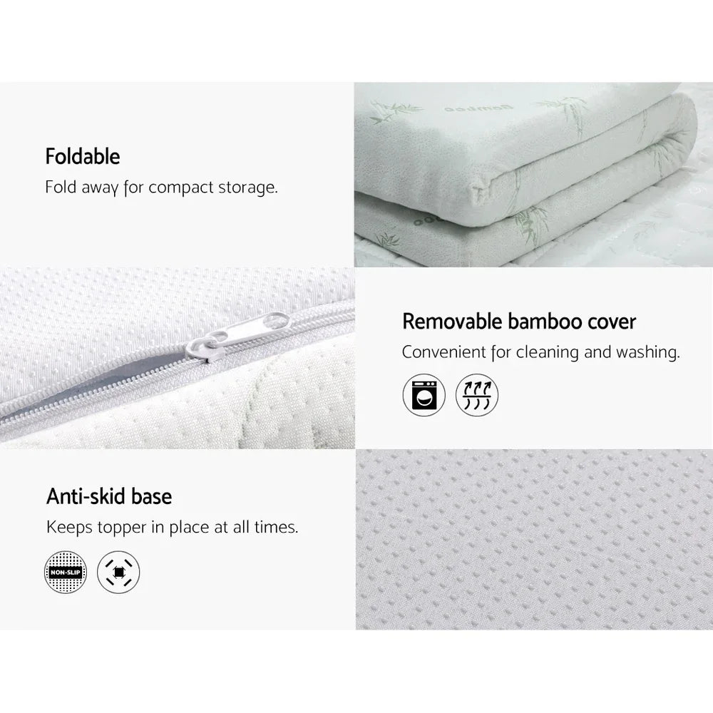 Giselle Bedding Memory Foam Mattress Topper Cool Gel 10cm Queen - Mekamart Australia