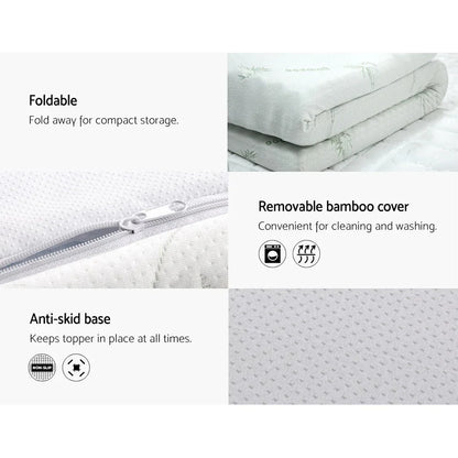 Giselle Bedding Memory Foam Mattress Topper Cool Gel 8cm Double - Mekamart Australia